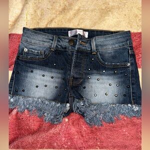 NOBO Silver Stud Cut Off Denim Shorts